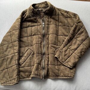 Free People Army Green Quilted Bomber Jacket
